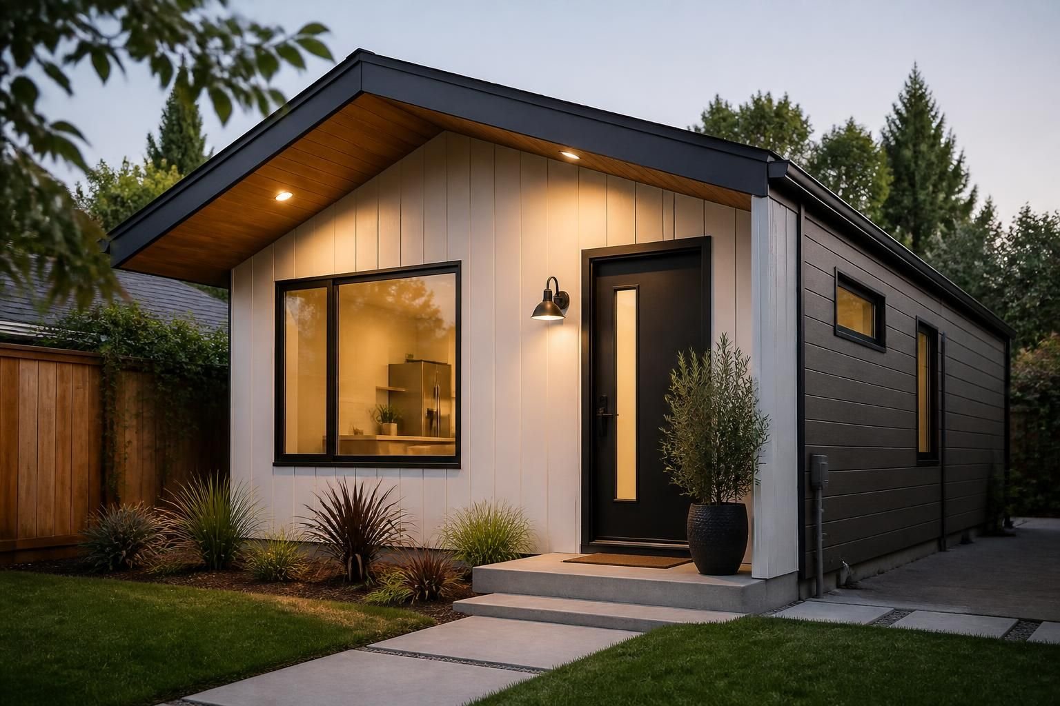 Completed accessory dwelling unit with a modern exterior.
